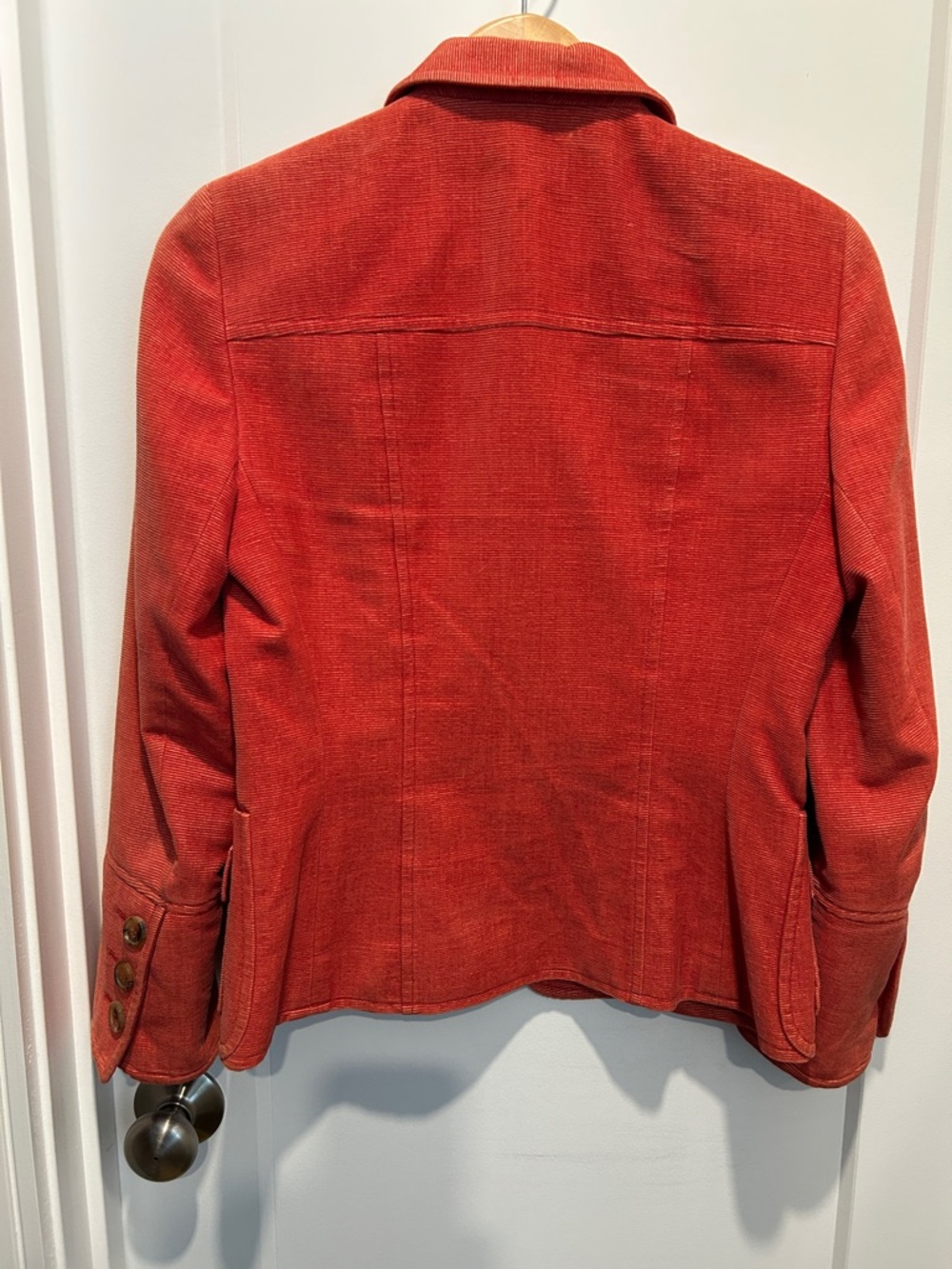 Akris coral color corduroy blazer sz 6 - Picture 4 of 5